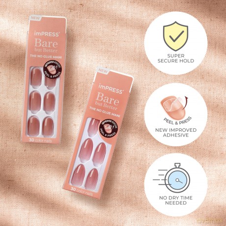 Adhesive nails ImPRESS Bare but Better MA - Serenity 30 pcs