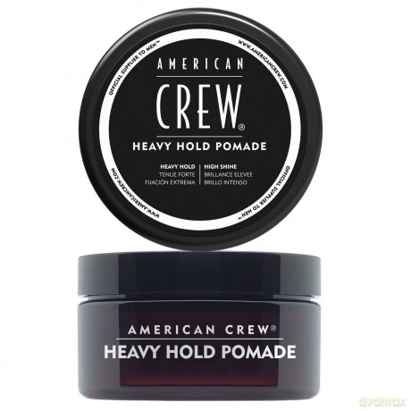 AMERICAN CREW - Heavy Hold Pomade, 85 g, Stylingpomade für Männer, Haarprodukt mit extrem starkem Halt, Stylingprodukt für Frisuren mit viel Glanz, wasserbasiert
