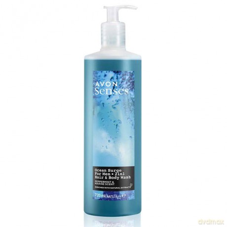 Avon Senses Ocean Surge Haar- und Körperwaschmittel, 720 ml