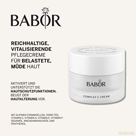BABOR CLASSICS Complex C Cream, Reichhaltige Gesichtscreme mit Vitaminen für müde, entkräftete Haut, Zur Stärkung der Hautschutzbarriere, 50 ml
