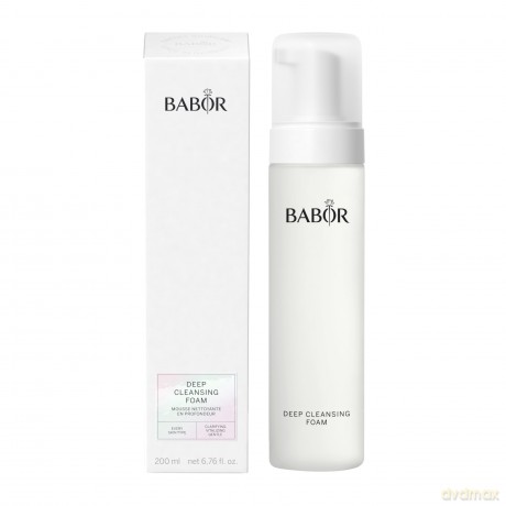 BABOR Deep Cleansing Foam für müde und fahle Haut, Erfrischender Reinigungsschaum zur täglichen Gesichtsreinigung, Vegane Formel, 1 x 200 ml