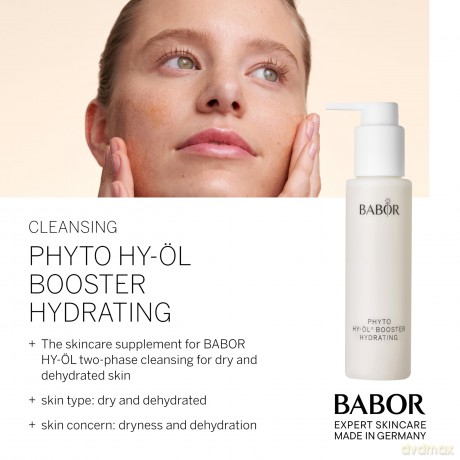 BABOR Phyto Hy-Öl Booster Hydrating für trockene Haut, Gesichtsreiniger zur Anwendung mit Hy-Öl, Mit Birke und Rosmarin, Vegane Formel, Phytoactive Hydro Base, 1 x 100 ml