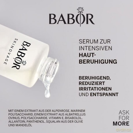 BABOR SKINOVAGE Calming Serum für empfindliche Haut, Beruhigendes Serum mit Mandelöl und Vitamin E, Ohne Farb- oder Duftstoffe, Vegane Formel, 30 ml