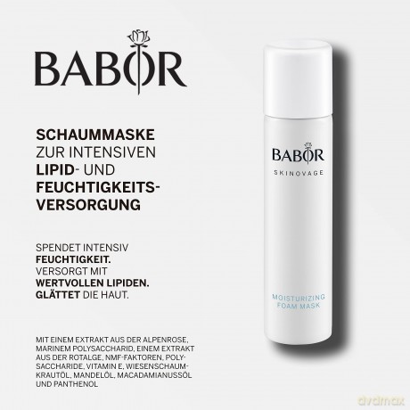 BABOR SKINOVAGE Moisturizing Foam Mask für trockene Haut, Anti-Aging Gesichtsmaske und Feuchtigkeitsspflege, Ohne Alkohol, Vegane Formel, 75 ml