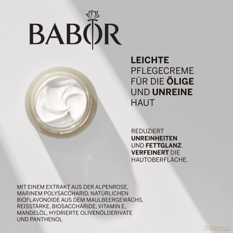 BABOR SKINOVAGE Purifying Cream rich, Reichhaltige Gesichtscreme für unreine Haut, Klärende und porenverfeinernde Gesichtspflege, Vegan, 50 ml