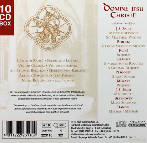 Various Artists: Domine Jesu Christe [BOX] [10CD]