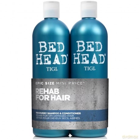 Bed Head by TIGI | Recovery Shampoo und Conditioner Set | Professionelle Haarpflege, bestehend aus Feuchtigkeitsshampoo und Conditioner | Für trockenes und strapaziertes Haar | 2 x 750 ml