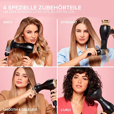 Bellissima Creativity 4 You Professioneller Haartrockner, 4 Zubehörteile, Diffusor, intelligente Temperaturregelung, Ionentechnologie, Beauty-Tasche, 2 Geschwindigkeiten, 3 Temperaturen, 1800 W