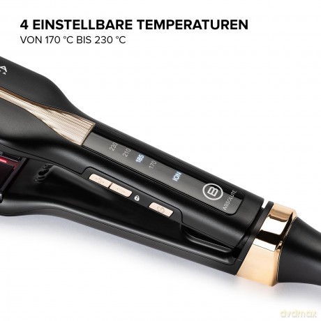 Bellissima Infrarot-Glätteisen, 4 Heizelemente, Keramik- und Keratinbeschichtung, 4 Temperaturen, flexibles Glätteisen, abgerundetes Design, schnelle Erwärmung, Beauty Bag