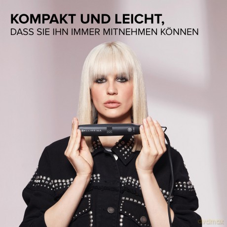 Bellissima Mini-Haarglätter für Tasche und Reisen, Glätteisen für glattes Haar jederzeit, überall, kompakt, leicht, Keramikbeschichtung, Temperatur 200 °C, automatische Mehrfachspannung, Beauty Bag