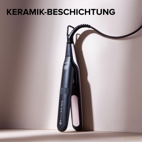 Bellissima Mini-Haarglätter für Tasche und Reisen, Glätteisen für glattes Haar jederzeit, überall, kompakt, leicht, Keramikbeschichtung, Temperatur 200 °C, automatische Mehrfachspannung, Beauty Bag