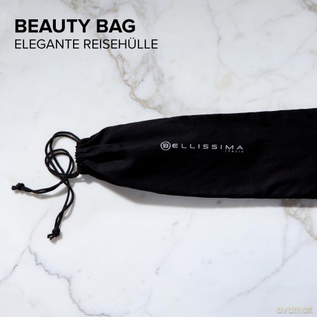 Bellissima Mini-Haarglätter für Tasche und Reisen, Glätteisen für glattes Haar jederzeit, überall, kompakt, leicht, Keramikbeschichtung, Temperatur 200 °C, automatische Mehrfachspannung, Beauty Bag