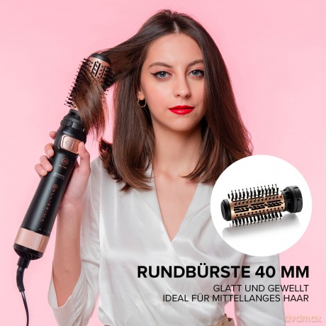 Bellissima My Pro Revolution BHS4 1100, Warmluftbürste, trocknet und modelliert, automatische Drehung in zwei Richtungen, 2 Bürsten mit 40 und 50 mm, Ionisator, 1000 W, Keramikbeschichtung