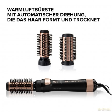 Bellissima My Pro Revolution BHS4 1100, Warmluftbürste, trocknet und modelliert, automatische Drehung in zwei Richtungen, 2 Bürsten mit 40 und 50 mm, Ionisator, 1000 W, Keramikbeschichtung
