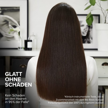 Bellissima Steam Elixir, Dampf- Haarglätter, glattes Haar in einem gang ohne Schäden, Glätteisen, Beschichtung aus Keramik und Arganöl, schnelle Erwärmung, 4 Temperaturen, hitzebeständige Schutzmatte