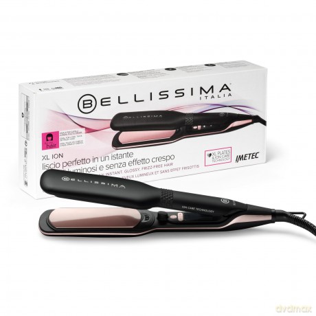 Bellissima XL ION, Haarglätter, breites Glätteisen, Ionisator, konstante Hitze, Keramik- und Keratinbeschichtung, 5 Temperaturen von 150 bis 230°C, Schnellaufheizung, 1.8 m Kabel
