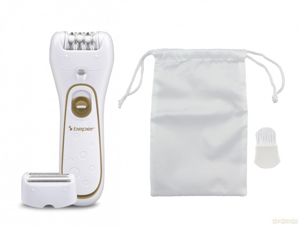 BEPER 3BEPI001-2in1 Epilierer, Kabel- oder Akkubetrieb, Plug&Play, zwei Köpfe, zwei Geschwindigkeiten, Rasierer und Silk-épil, schnelle Enthaarung, Licht, Etui und Bürste im Lieferumfang