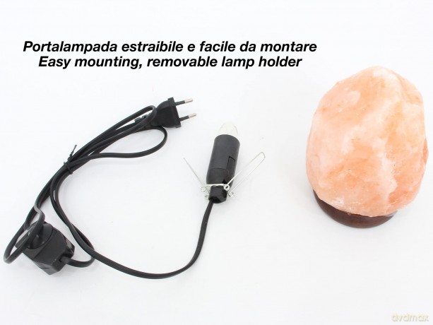 BEPER P201UTP100 Salzlampe Naturform, Holzsockel, Reduziert Stress, Reinigt die Luft