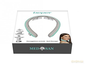 BEPER P302MAS100 Zervikales Massagegerät, Nackenmassagegerät, 6 Modi, einstellbare Intensität, Heizfunktion, wiederaufladbar, mit USB-Anschluss
