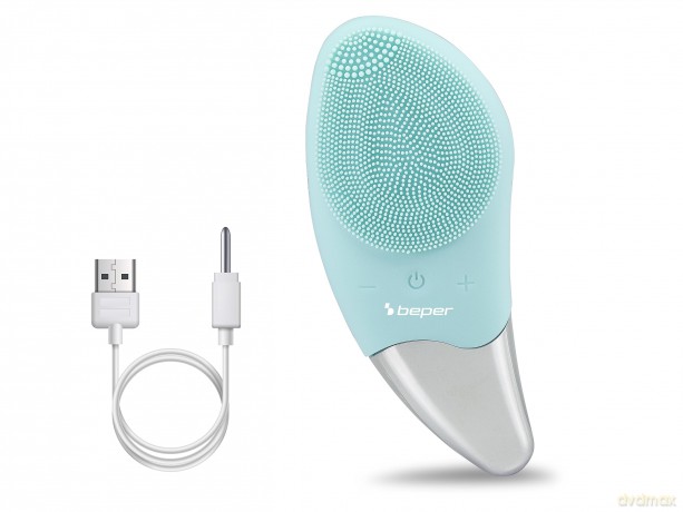 BEPER P302VIS002 Gesichtsreinigungsbürste, 5 W, Silikon, wasserdicht, Schall-Technologie, wiederaufladbar über USB-Kabel, Akku für bis zu 90 Minuten Laufzeit, ideal für alle Hauttypen