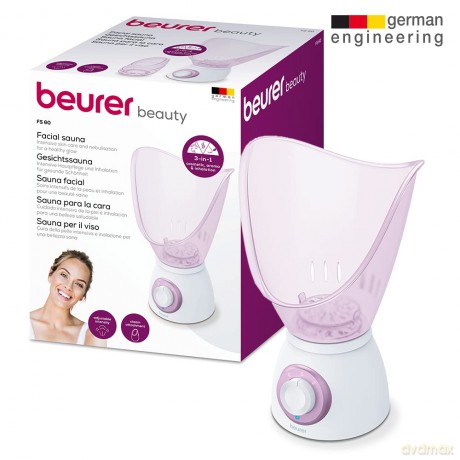Beurer FS 60 Gesichtssauna, Gesichtsdampfer zur kosmetischen Gesichtspflege, öffnet die Poren und spendet Feuchtigkeit, wohltuender Dampf, auch für Aromatherapie und Inhalation geeignet Rosa