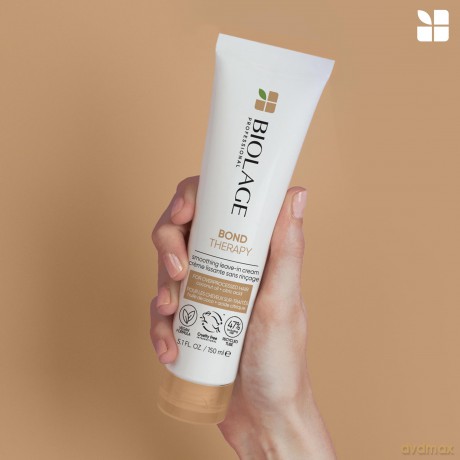 Biolage Leave-In Cream für geschädigtes oder überstrapaziertes Haar, Stärkt Haarbrücken, bändigt widerspenstiges Haar und bietet Hitzeschutz bis zu 232°C, Vegan, Bond Therapy, 1 x 150 ml