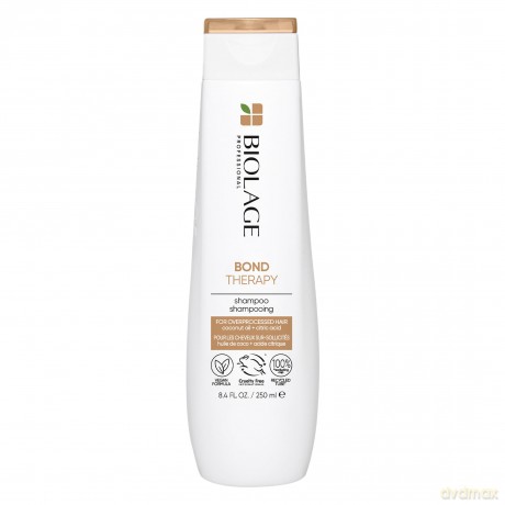 Biolage Shampoo für geschädigtes und überstrapaziertes Haar, Mit Kokosnussöl und Zitronensäure, Stärkt Haarbrücken, Reduziert Haarbruch und beugt Spliss vor, Vegan, Bond Therapy, 1 x 250 ml