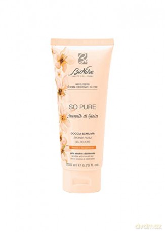 Bionike So Pure Gioia Duschschaum für empfindliche Haut, ausgleichend und feuchtigkeitsspendend, bietet Schutz und Weichheit der Haut, 200 ml