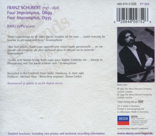 Radu  Lupu: Decca Legends [CD]