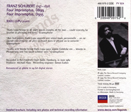 Radu  Lupu: Decca Legends [CD]