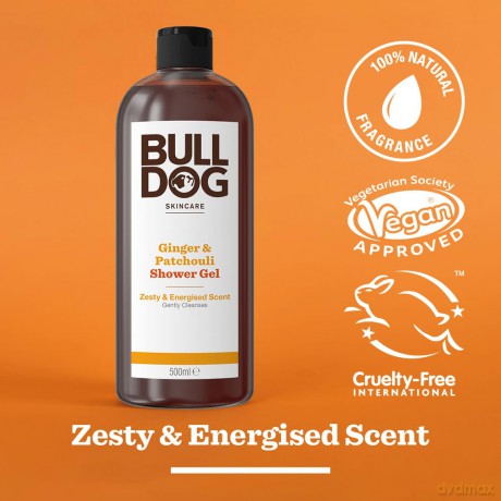 BULLDOG Skincare Duschgel für Herren, Ingwer & Patschuli, 500 ml