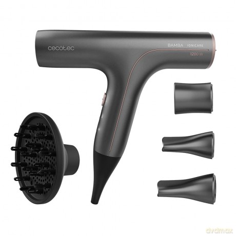 Cecotec IoniCare 6000 RockStar Essence Bamba-Haartrockner, 2200 W, digitaler Motor, Ionen, 5 Temperatureinstellungen, inklusive Diffusor und Konzentratdüse, 1,8 m Kabel (6000 RockStar Soft Pro)