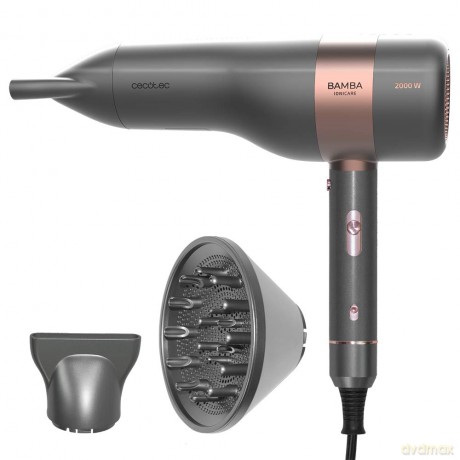 Cecotec Ionischer Haartrockner Bamba IoniCare 6000 RockStar Vision, Digitaler Motor, 2000 W Leistung, LCD-Display, Echter Ion, 5 Temperaturstufen, Kaltluftfunktion