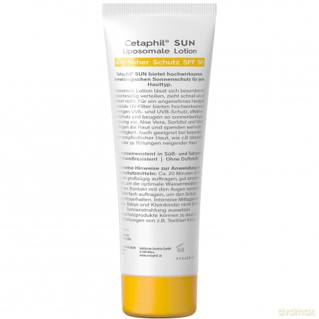 CETAPHIL SUN Liposomale Sonnenlotion SPF 50+, 200ml, Dermatologischer Sonnenschutz für trockene, empfindliche Haut, Sofortiger & hochwirksamer UVA- & UVB-Schutz, Extra wasserresistent, Ohne Duftstoffe
