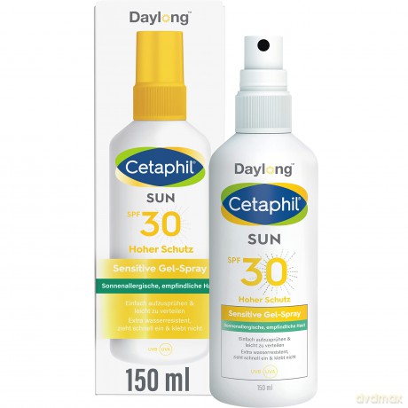CETAPHIL SUN Sensitive Gel-Spray SPF 30, 150ml, Sonnenschutz für Sportler und bei sonnenallergischer, empfindlicher Haut, Einfach aufzusprühen, leicht zu verteilen und klebt nicht, Ohne Duftstoffe