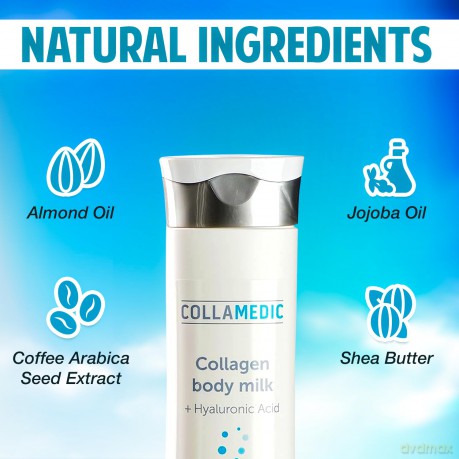 COLLAMEDIC Body Lotion mit Kollagen, Körperlotion spendet Feuchtigkeit, strafft und verjüngt die Haut, 300ml