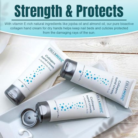COLLAMEDIC Feuchtigkeitsspendende Handcreme, Feuchtigkeitscreme für trockene Hände mit Kollagen, Hyaluronsäure,