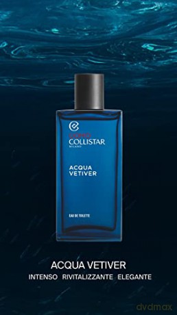 Collistar Acqua Vetiver Revitalisierendes Eau de Toilette, intensiver Duft für den Körper mit würzigen Noten, 100 ml
