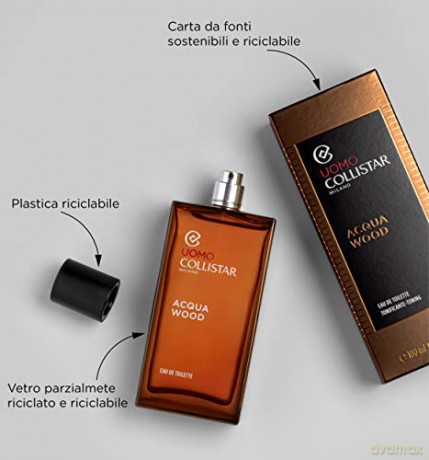 Collistar Acqua Wood Belebendes Eau de Toilette, ein Duft mit holzigen Noten und aromatischen Akzenten, der den Körper sanft umhüllt, 100 ml
