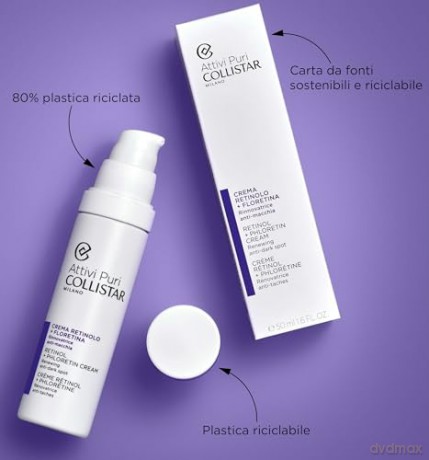 Collistar Activi Puri Gesichtscreme Retinol + Floretin, Anti-Flecken-Regenerator, reduziert feine Linien und Falten, glättet den Teint, 50 ml