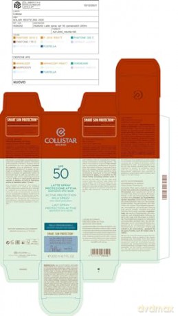 Collistar aktive Spray-Sonnenschutzmilch für hypersensible Haut, LSF 50, ideal für empfindliche/reaktive Haut, für Gesicht und Hals, wasserfest, 200 ml