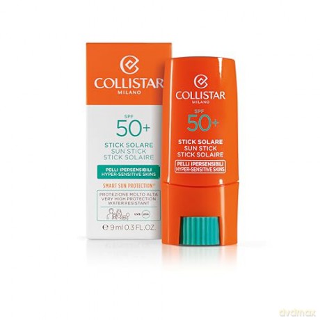 Collistar aktiver Sonnenschutz-Stick für hypersensible Haut mit LSF 50+, praktisch mit einer transparenten Textur, hinterlässt keine Spuren auf der Haut, wasserfest, 9 ml