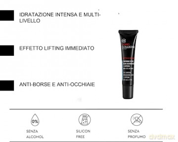 Collistar Attivi Puri Herren Liftende Anti-Aging-Augenkonturpflege mit Hyaluronsäure + Koffein, reichhaltige aber schnell einziehende Textur, gegen dunkle Augenringe, 15 ml
