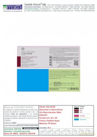Collistar Attvi Puri Hair Phyto-Keratin-Öl, pflegend, für geschädigtes und strapaziertes Haar, 100 ml