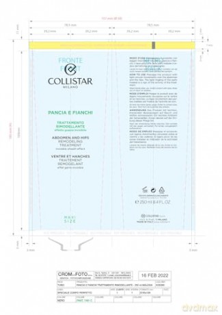 COLLISTAR PANCIA E FIANCHI TRATTAMENTO MESO-RIMODELLANTE effetto guaina invisibile, 250 ml.