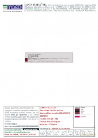 Collistar Phytokeratin Maske, Intensive Restrukturierende Wirkung, Geschädigtes und Sprödes Haar, 200 ml