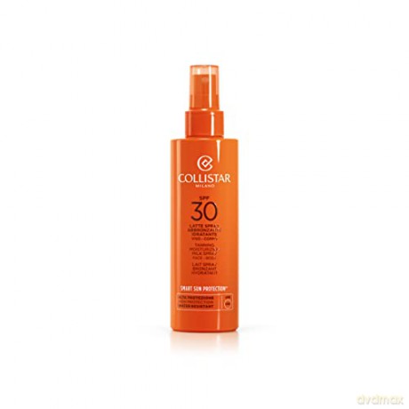 Collistar Spray-Bräunungsmilch mit LSF 30, reich an Vitamin E, frisch, superabsorbierbar und wasserfest, ist der ideale Sonnenschutz für Sportler. Für Gesicht und Körper, 200 ml