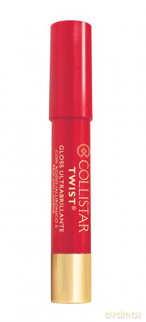 Collistar Twist ultraglänzender Lipgloss, Nummer 208 Cherry, feuchtigkeitsspendender, aufpolsternder und glänzender Lipgloss, mit Hyaluronsäure und Pro-Kollagen, Stick-Format, 2,5 g