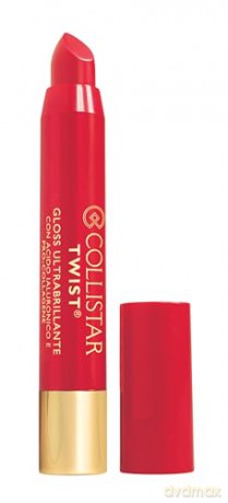 Collistar Twist ultraglänzender Lipgloss, Nummer 208 Cherry, feuchtigkeitsspendender, aufpolsternder und glänzender Lipgloss, mit Hyaluronsäure und Pro-Kollagen, Stick-Format, 2,5 g