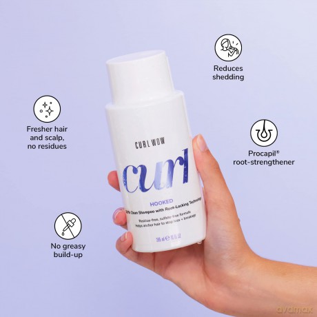 Color Wow Lockenshampoo "Hooked" Shampoo Lockiges Haar, Curl Wow Anti-Frizz Locken Pflege für schwungvoll definierte Locken, Tiefenreinigungs-Shampoo für Traumlocken, 295 ml